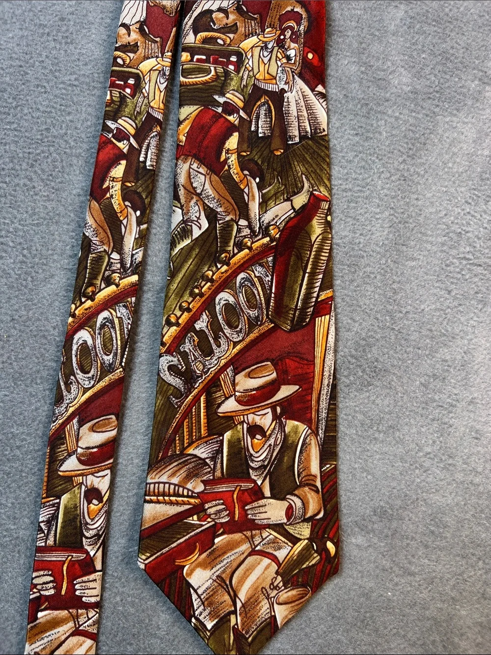 The Beatles Red and Brown Novelty Jazz-Theme Men's Tie